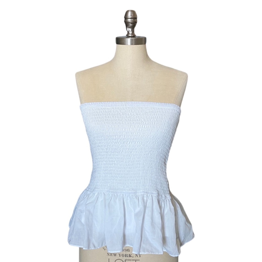 Milk and Honey Smocked White Tube Top or Skirt sz S